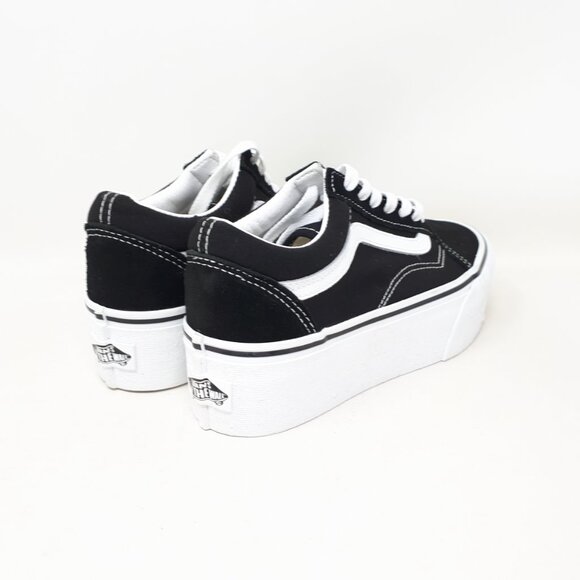 Vans Old Skool Stackform Platform Shoe Sneaker Suede Black Womens US Size NEW - Picture 5 of 12